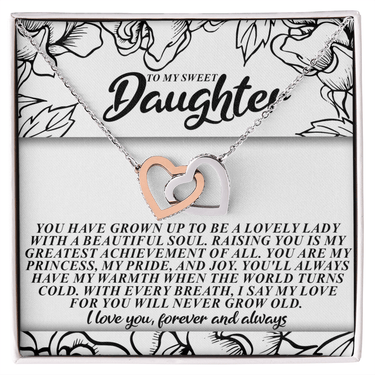 Interlocking Hearts Necklace – Sweet Daughter Love Gift - TreasuredTale